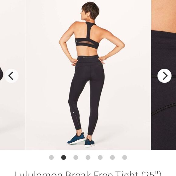 LULULEMON Break Free Tight 25” High Rise Black Nulux Size 4 Leggings Like New - Picture 2 of 16